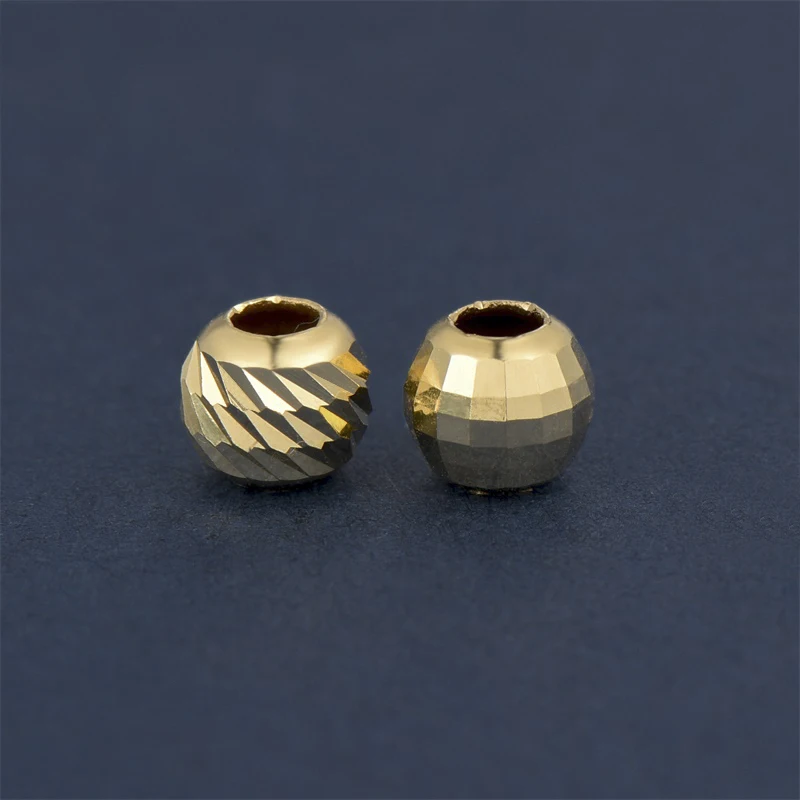 Imagem -03 - Sólido Ouro Spacer Beads Descobertas Jóias Finas Faça Você Mesmo Acessórios Pulseira Colar Tornozeleira Brincos Au750 18k