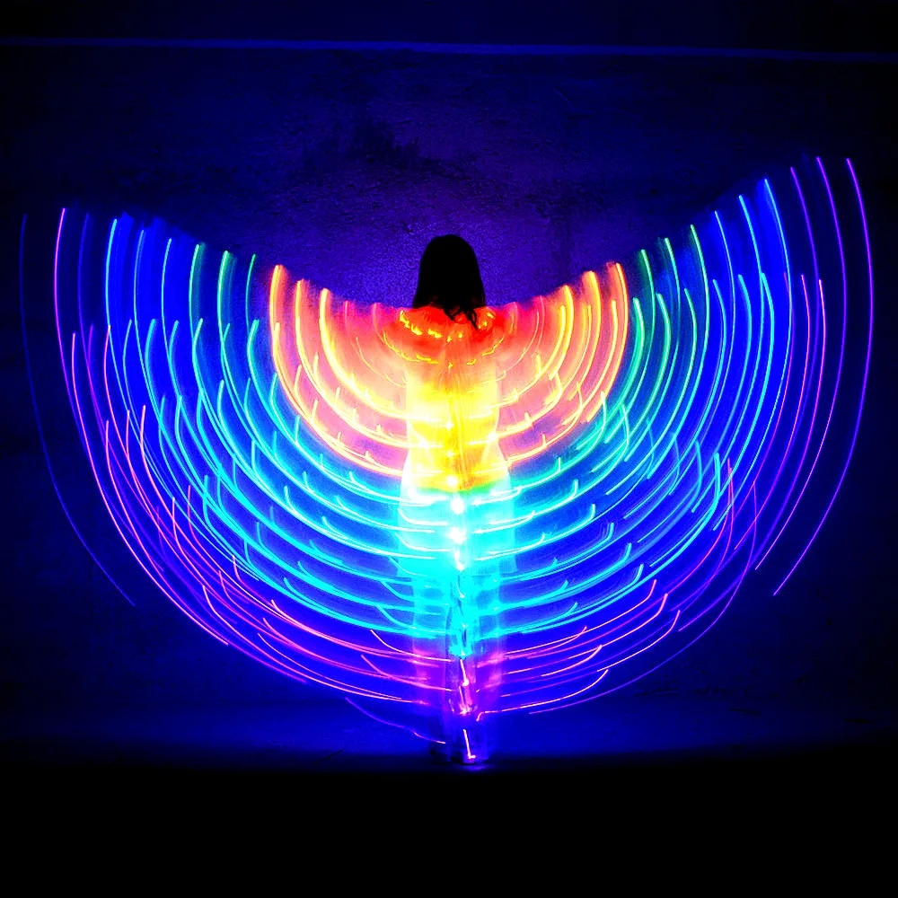 Adult Belly Dance Accessories Child Led Wings with Adjustable Sticks Stage Performance Props Shining Led Lamp Wings Belly Dance