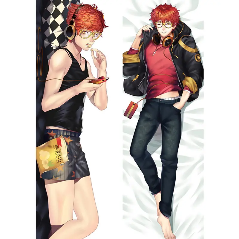 Anime Game Mystic Messenger 707 Jumin Zen pillow Covers Cool boys 3D Two-Side Bedding Hugging Body Dakimakura case For Girl Gift image 4