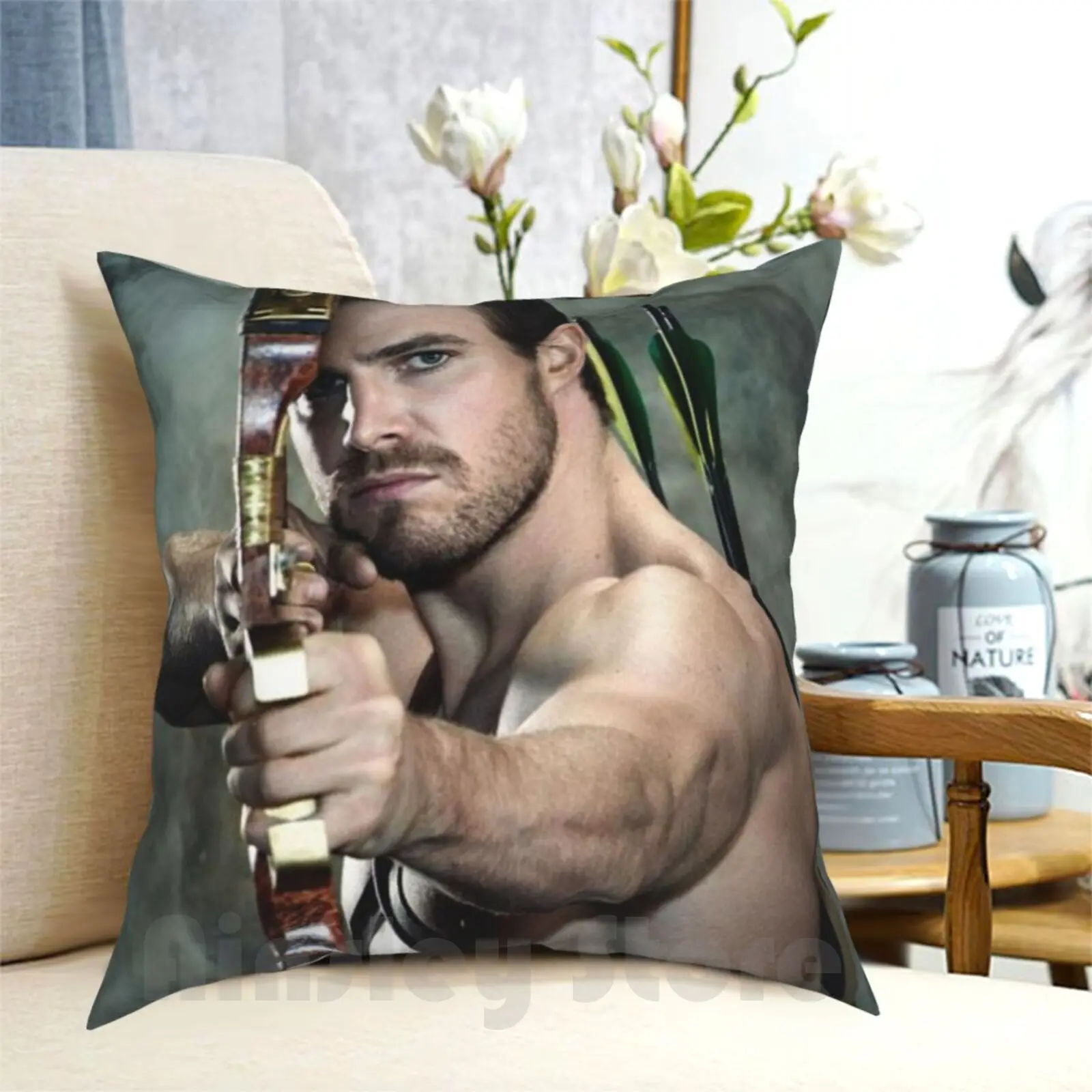 Stephen Amell Pillow Case Printed Home Soft Throw Pillow Stephen Amell Arrow Green Arrow