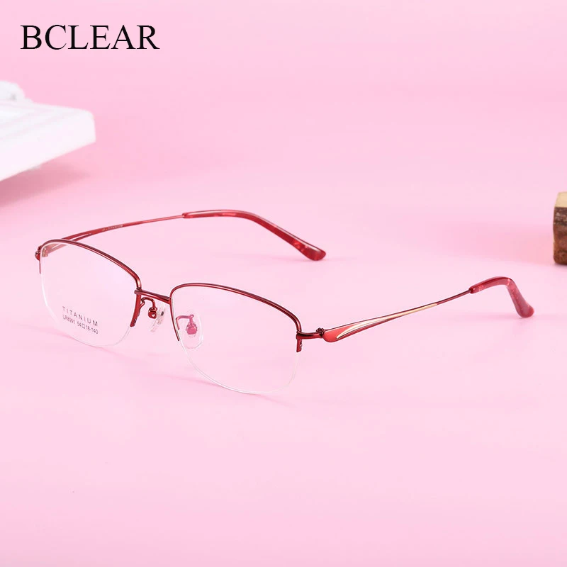 BCLEAR Vintage Half Rimless Eyeglasses Frame Optical Prescription Semi-Rim Glasses Frame For Women's Eyewear Female Elegant 2020