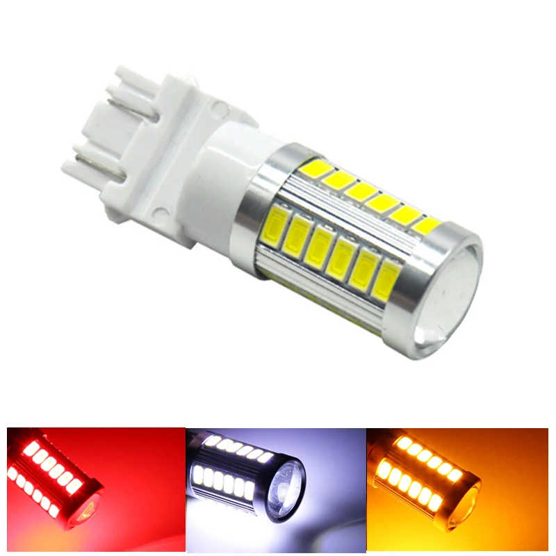 

50pcs Wholesale T25 3156 3157 Car LED DRL Daytime Running Light Auto Turn Signal Lamp Brake Lamp 33SMD 5630 White Red Yellow 12V