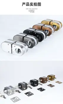 Bezrámový zámek na dveře z tvrzeného skla, kancelářský otvor bez otvoru, zámek na dveře z titanu a růžového zlata, západka, zámek z tvrzeného skla, otvor bez otvoru 8 nejlepší prodej Zámky skleněných dveří bez vrtání - №4