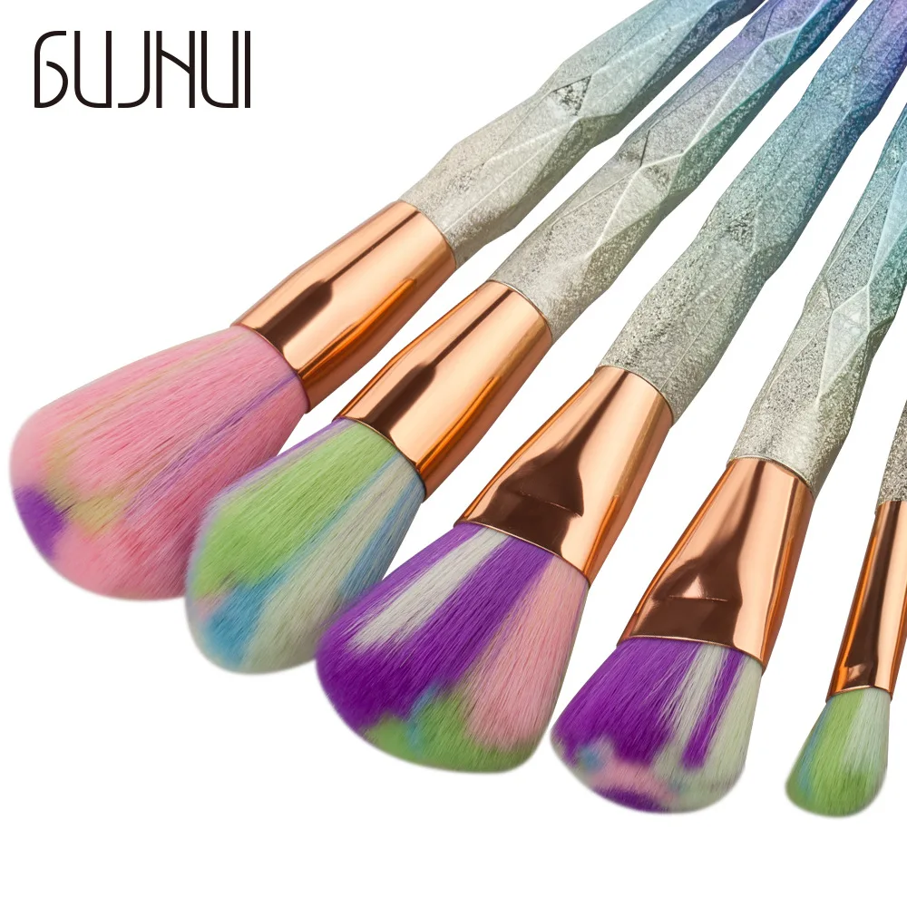 7 sztuk kolor zestaw pędzli do makijażu diamentowy pędzel do makijażu pędzel do podkładu makijaż przybory kosmetyczne Bronzer Brush Highlighter Brush