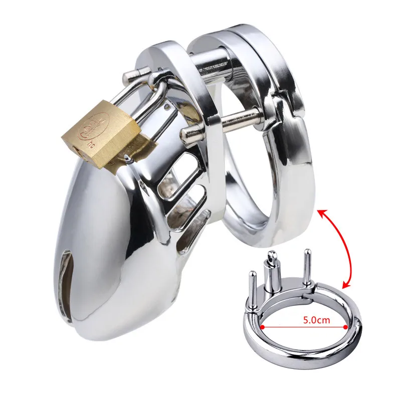 40/45/50mm Bird Cage Stainless Steel Padlock Chastity Device metal cock BDSM bondage penis ring lock restraint male sex toys Man