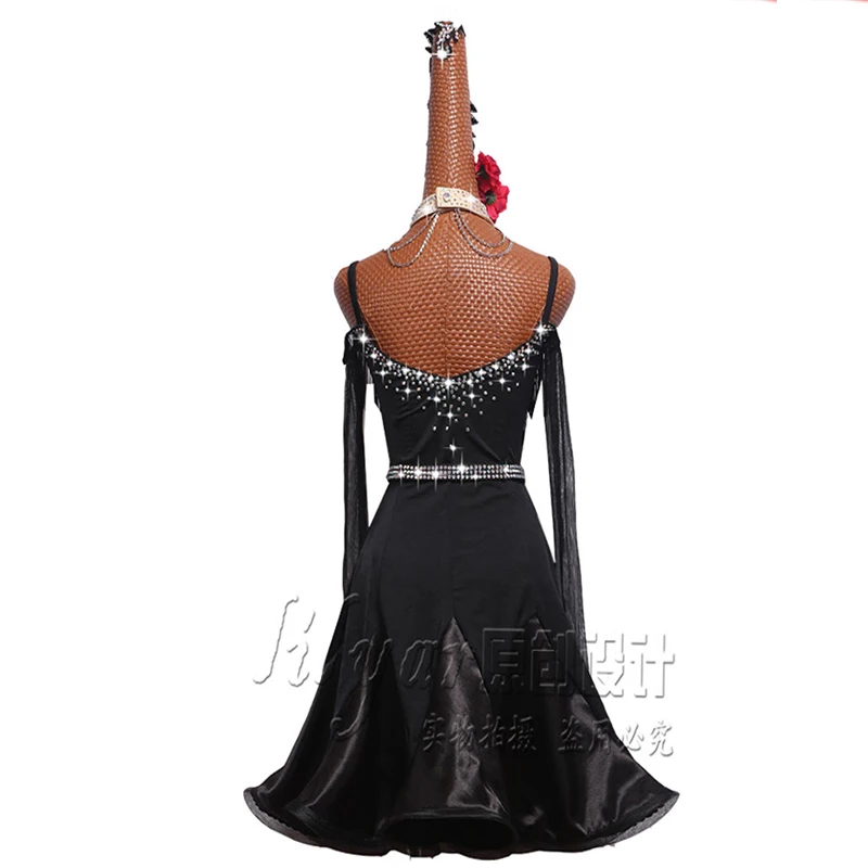 Latin Dance  Competition Dress Costumes Performing Dress Practice Skirt Customize Adult Kids Lady