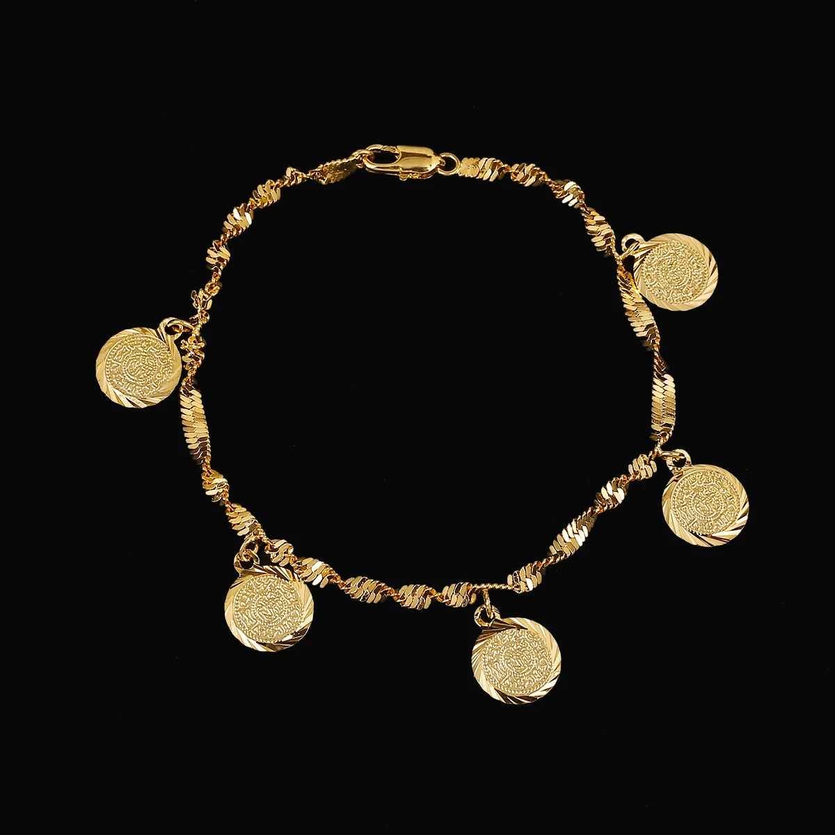 Trendy Money Coin Bracelet Gold Color Islamic Muslim Religious Coins Bracelet Jewelry For Women Men Girls