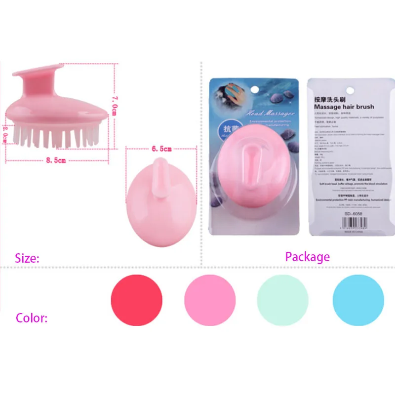 Silicon Bath Body Brush Head Massage Brush Curly Detangling Hair Comb SPA Shampoo Brush For Shower Tool Washing Hair Accessories