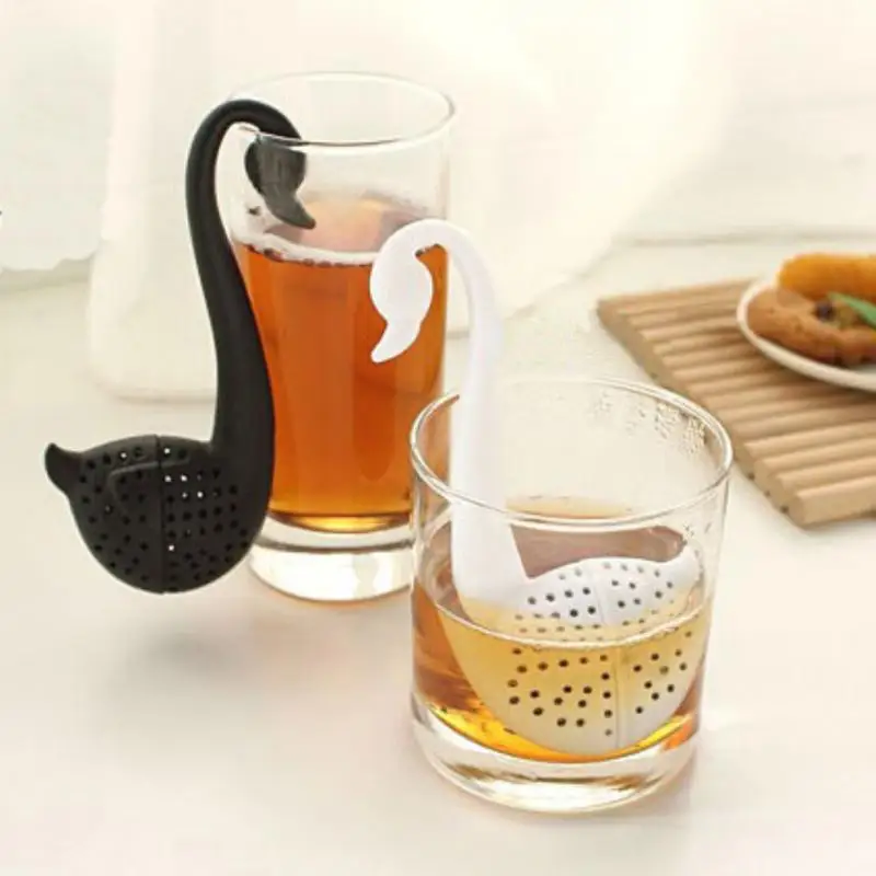 1PC Creative Swan Shape Tea Strainer Environmentally Friendly Plastic Elegant Swan Tea Infuser For Home Kitchen Tea Accessories