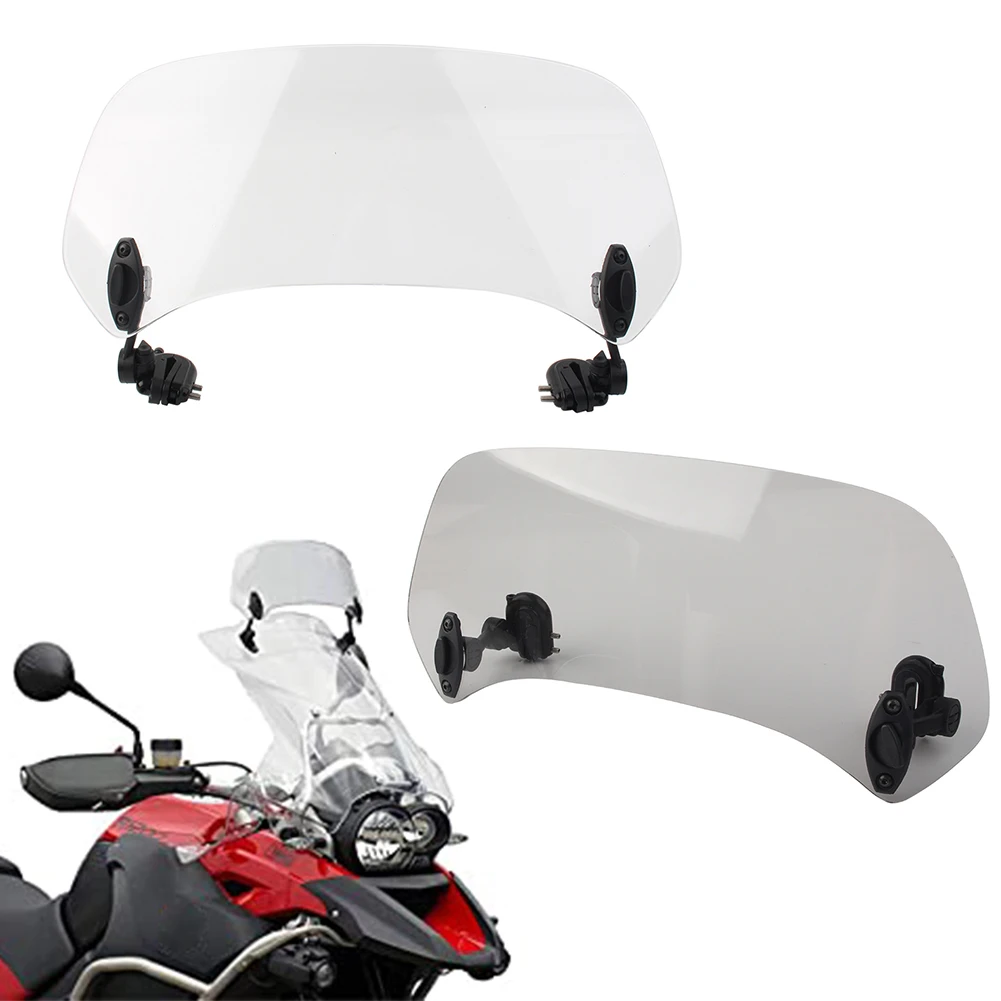 

360mm Motorcycle Adjustable Clip-On Windshield Extension Spoiler Windscreen Deflector For Kawasaki Honda Yamaha Suzuki etc.