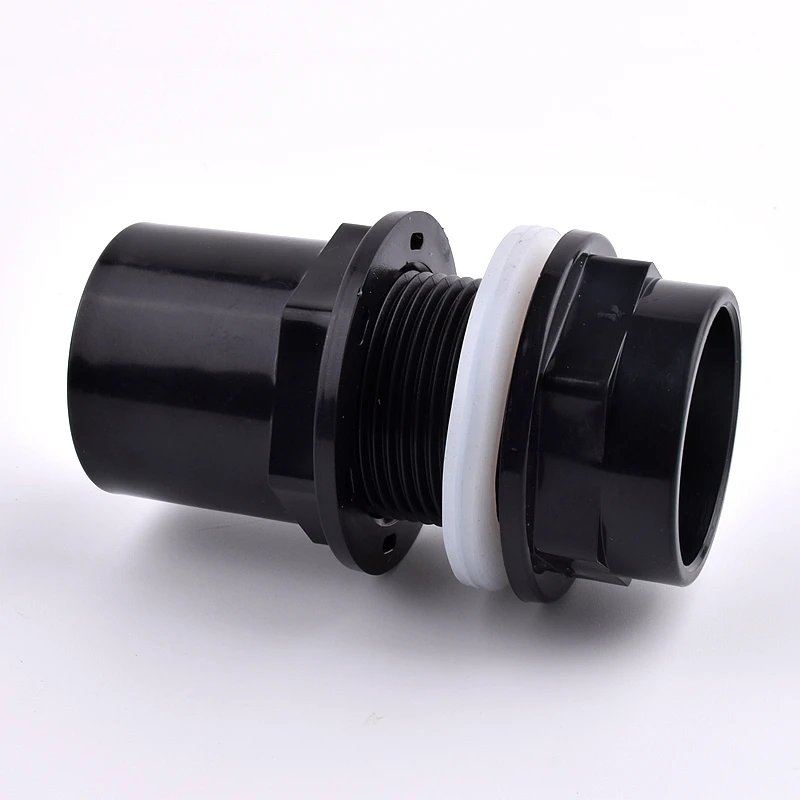 I.D 20~50mm Black PVC Pipe Aquarium Thicken Fish Tank Connector Water Tank Inlet Outlet Joint Drain UPVC Pipe Adapter Fittings