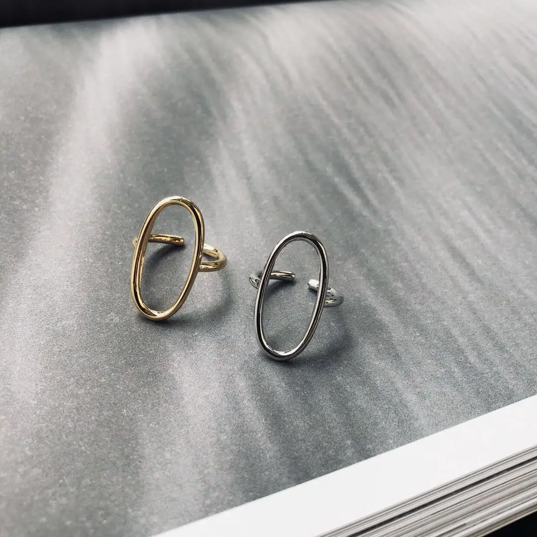 Simple Circle O Open Adjustable Size Rings For Women Wedding Engagement Party Gifts