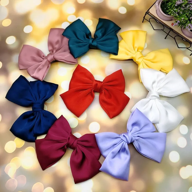 High Quality Soft Chiffon Hairgrips Hair Clip Big Barrettes Bow For Woman Girls Satin Trendy Hairpin 2020 New Hair Accessories