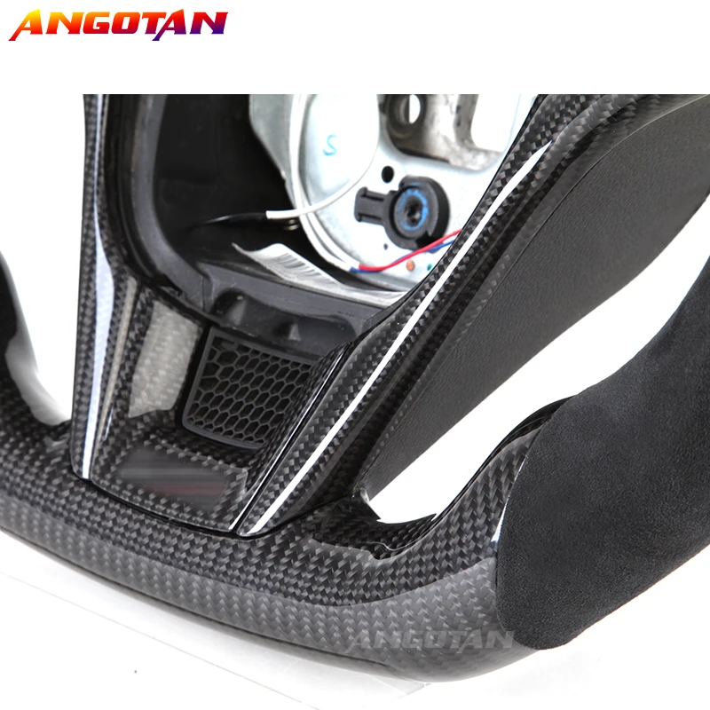 Sports LED Steering Wheel Volante For Chevrolet Camaro 2014 Carbon Fiber Alcantara Leather Steering Wheel