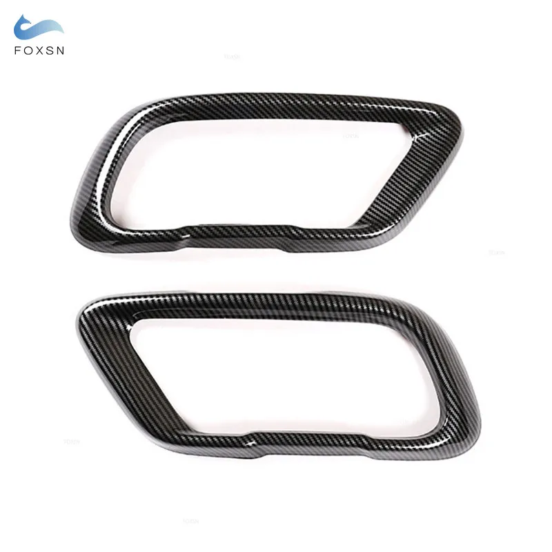 Carbon Texture Car Accessories Tail Muffler Exhaust Pipe Output Cover Trim For BMW X5 G05 X6 G06 X7 G07 2019 2020 2021 M Sports