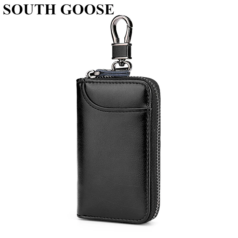 Genuine Leather Keychain Holder Fashion Multifunction Keys Organizer Wallet Men Car Key Case Ladies Smart Housekeeper Keys Pouch