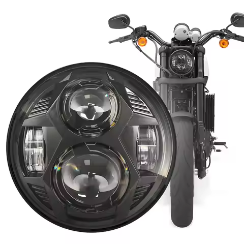 51W Black 5-3/4" 5.75'' LED Motorcycle Projector Headlight DRL Hi/Lo Beam for Harley Sportster 1200 883 Touring Headlamp