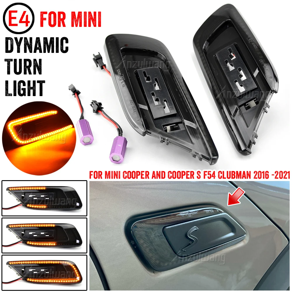 LED Dynamic Side Marker Indicator Blinker Light Turn Signal Lamp For Mini Cooper F54 Clubman 2015 2016 2017 2018 2019 2020 2021