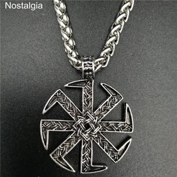 Retro Slavic Kolovrat Pagan Cres charms Jewelry Wheel Amulets and Mascot Pendant Slavic Necklace