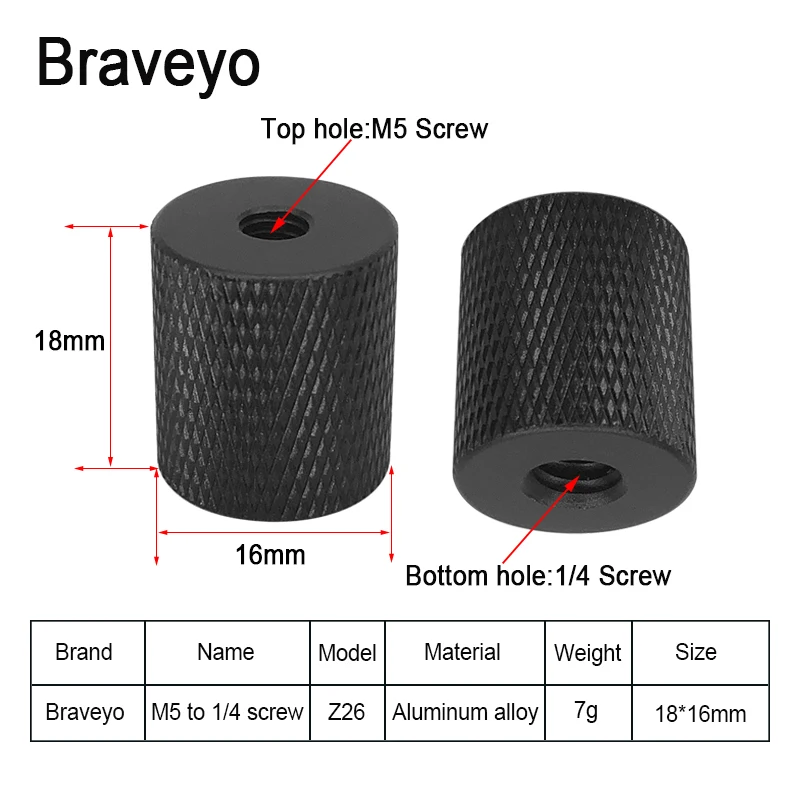 Dubbele Moer Adapter Schroef 1/4 tot M4 M5 M6 M8 M10 Camera Schroef Statief Balhoofd Monpod Mount schroef Voor Dslr Live Flash Beugel