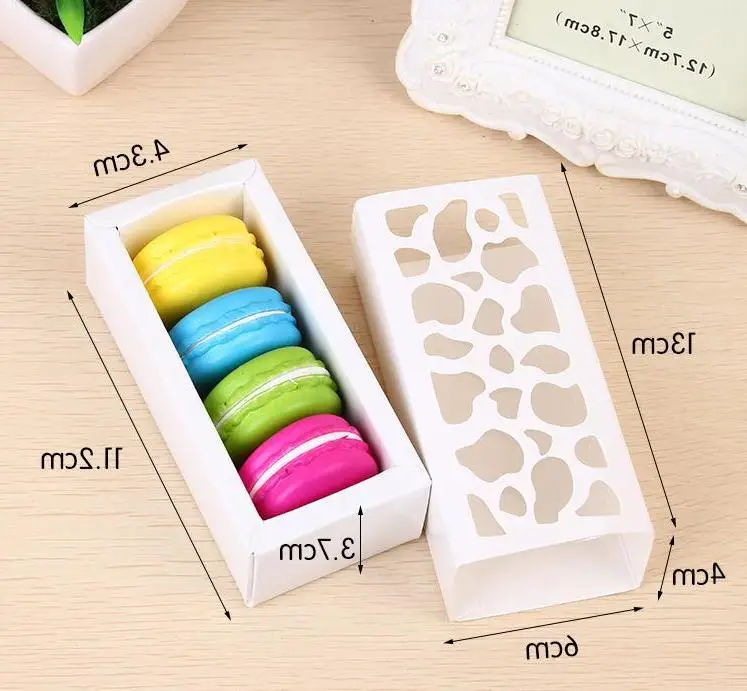 Hollow Macaron Box Cupcake Container Valentine Chocolate Packing Wedding Macaron Packing Paper Cake Boxes Wholesale