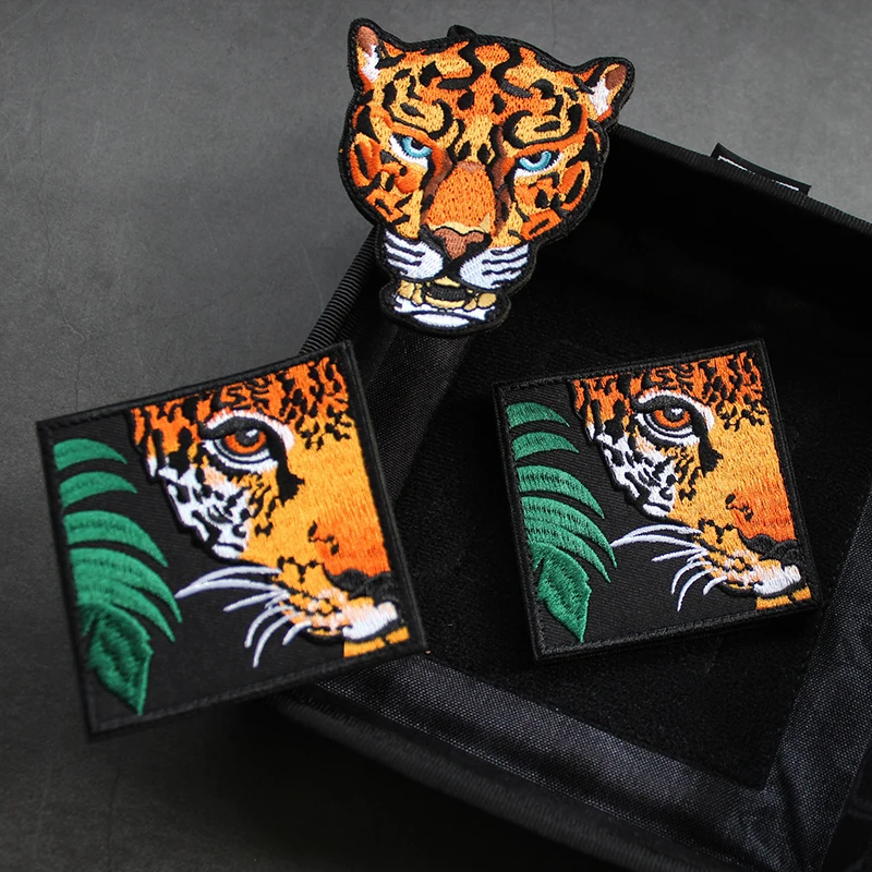 

Jungle Tiger Embroidery Patch Full Three-dimensional Color Embroidery Morale Chapter Tactical Tiger Head Badge Sticker