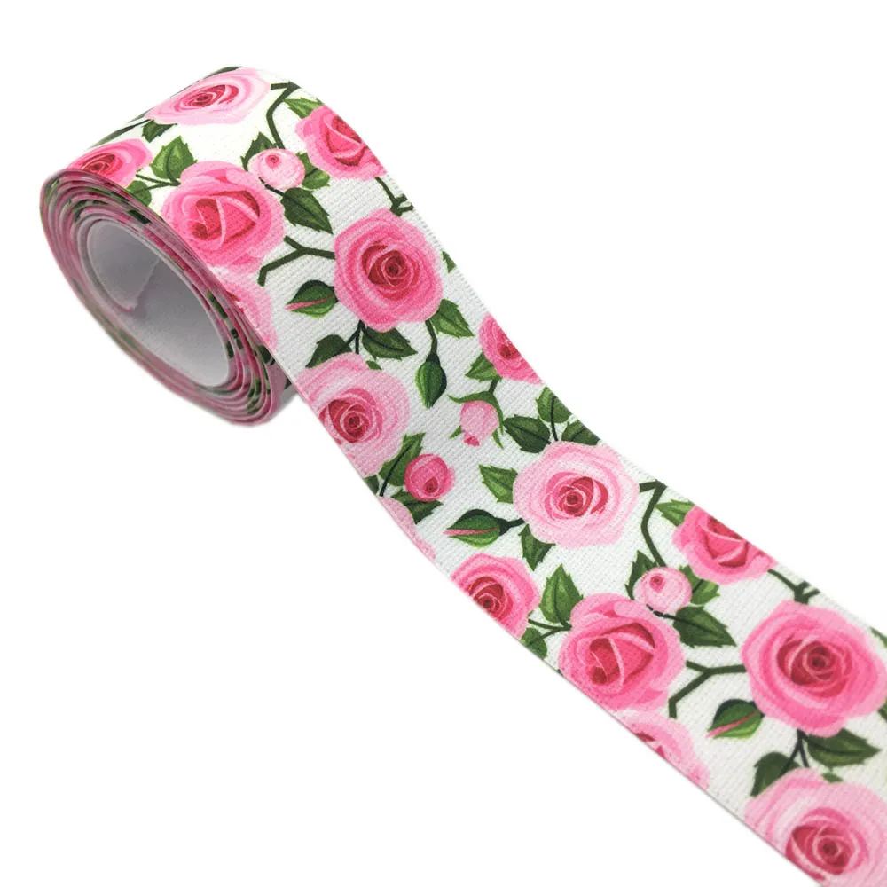 25mm 38mm 2/5/10 Meter/Lot Gänseblümchen-Blumenmuster Elastisches Kleidungsband DIY Bekleidungsband Taschenriemen Nähzubehör – Detail 7