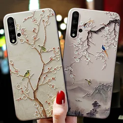 3D Flower Emboss Case For Huawei P30 P20 P40 Lite Honor 20 Pro 9 Lite 8X 10i 10 7A 7C 7X P smart Z 2019 Nova 5T Y9S Y6S Art Case
