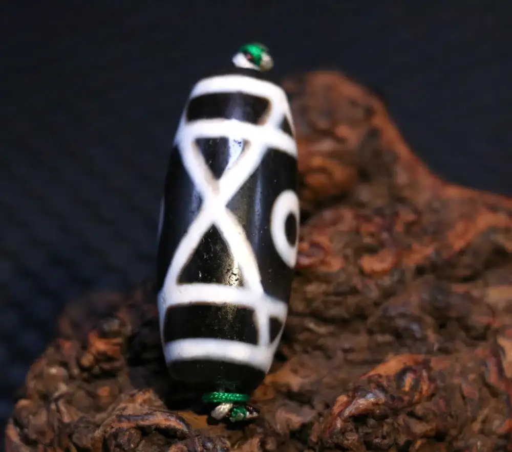 

AsL Treasure Magic Power Tibetan old Agate 2 Eye Cross Line Big Fat dZi Bead Amulet Fit For Making Bracelet Timestown UPD22Asw