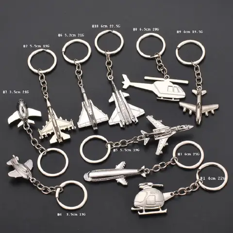 Metal Airbus Airliners Fighter Jet Plane Warplane Helicopter Airplane Engine Keyring Bomber Aircraft Keychain Warcraft Key Chain