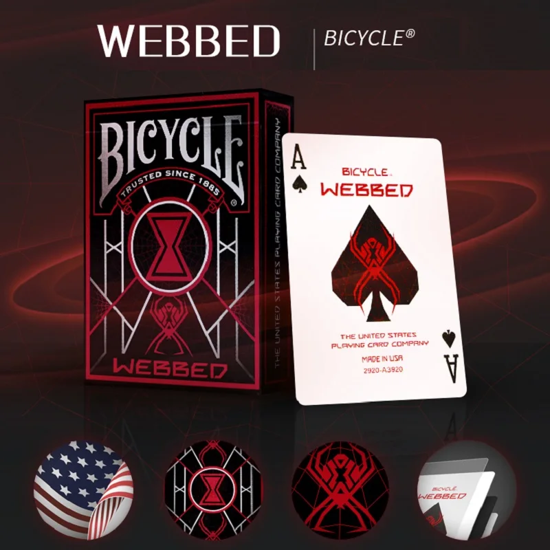 Cartas de jogo webbed de bicicleta USPCC Spider Web Deck Poker Size Jogos de cartas Hobby e colecionáveis