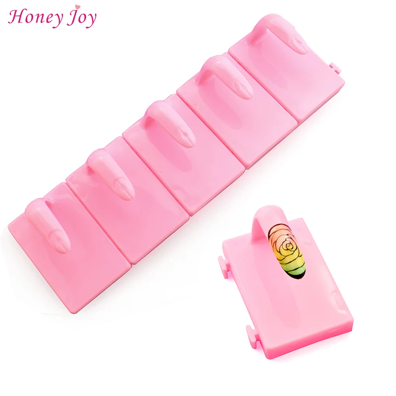 

5pcs Nail Detachable Practice Display Stand Plastic Training Display For Design Show Polish Shelf Rack Salon Tool