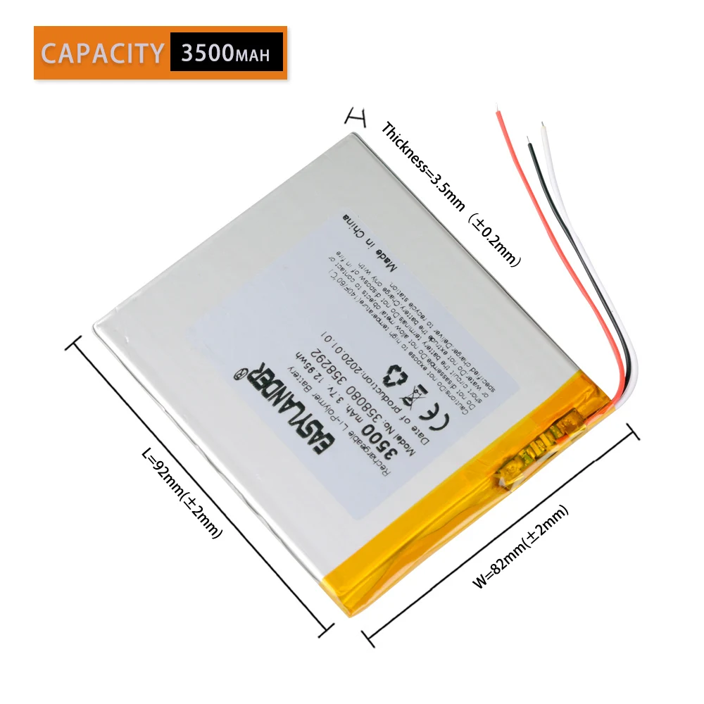 

358292 Universal Tablet Battery For 7" prestigio multipad color 2 3g PMT3777_3G 3777 PMT3797 3500mah 3.7V Polymer li-ion battery