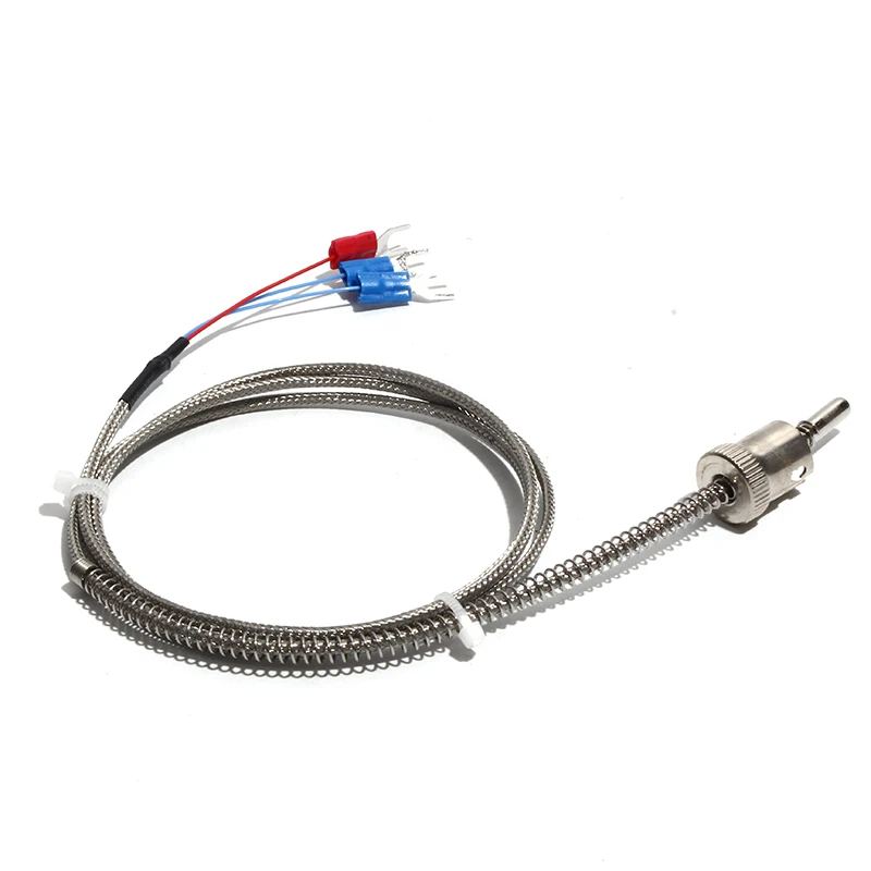 PT100 Type 1-5m Compression Spring Shielded Wire Adjustable Reed Thermocouple Sensor  Probe 5*30mm Thermal Resistance