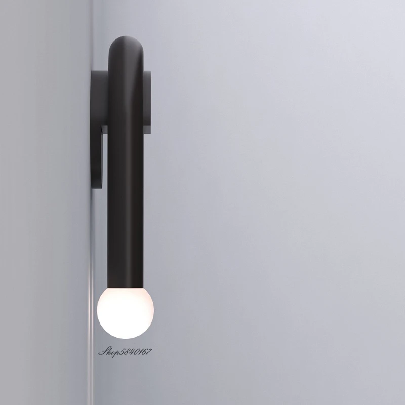 Imagem -03 - Luminária de Parede em Estilo Industrial Minimalista Preta para Quarto Além de Decoração Sala de Estar Criativa Led