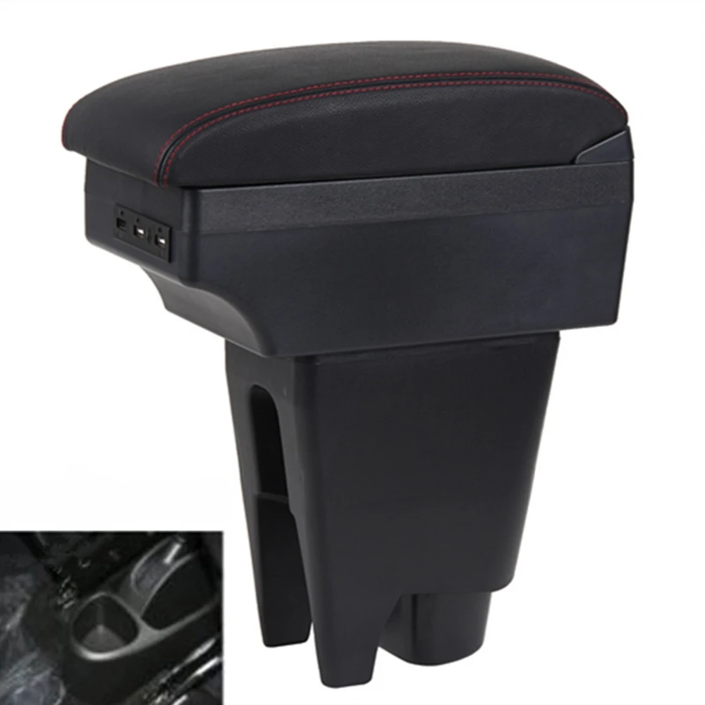 Dla Peugeot 107 podłokietnik ze schowkiem centralny sklep pojemnik do przechowywania samochodu stylowe dekoracje akcesoria część z uchwytem na kubek USB