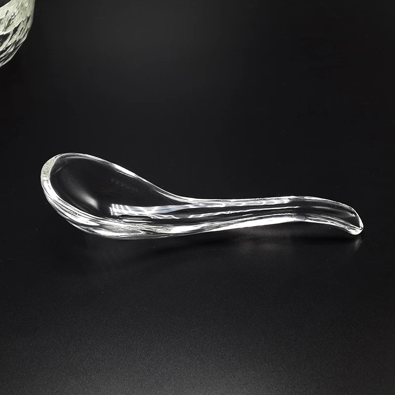 Tranparent Crystal Spoon Glass Soup Spoon for Kitchen Home Furnishing Necessity