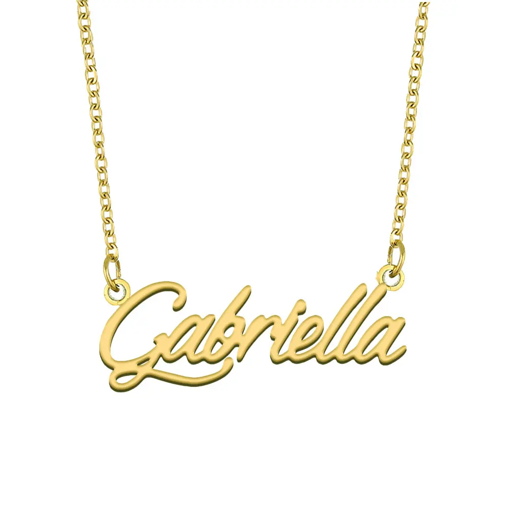 

Gabriella Name Necklace Personalized Women Stainless Steel Jewelry Gold Plated Nameplate Pendant Femme Mothers Girlfriend Gift