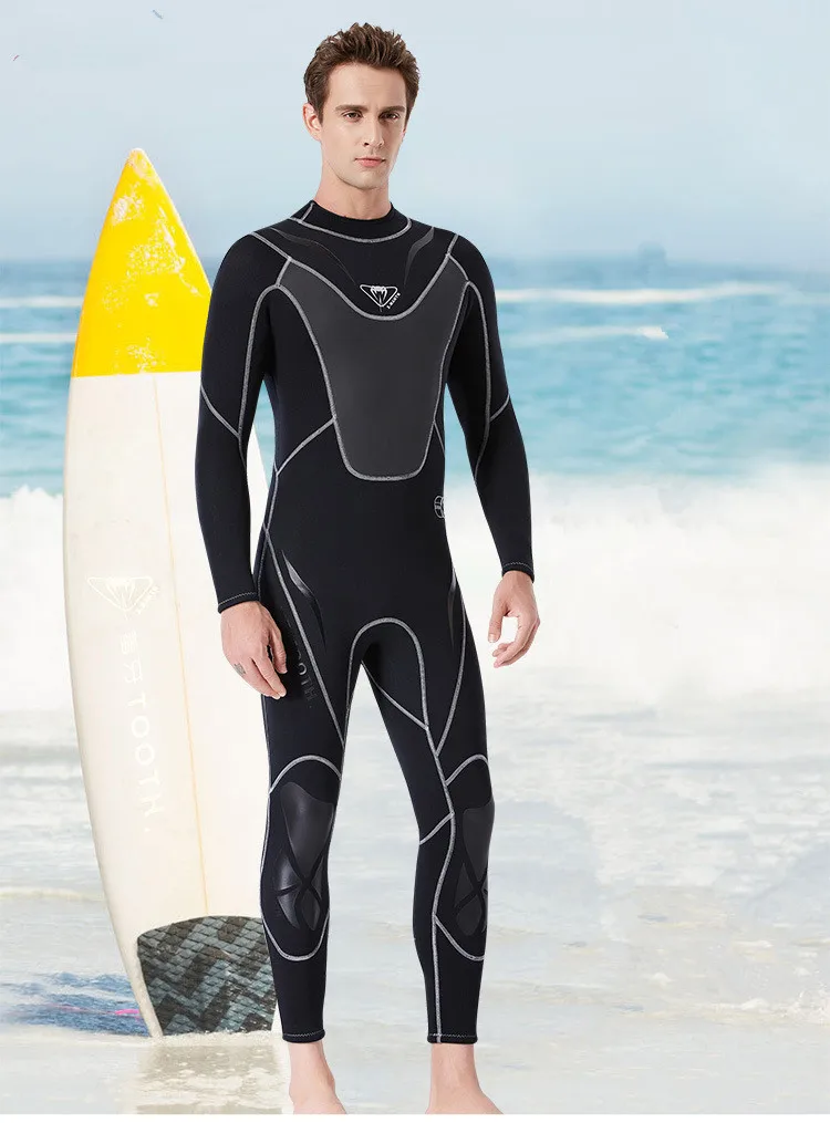 

1PC Men's Full Body Wetsuit, 3mm Men Neoprene Long Sleeves Dive Suit - Perfect For Swimming/Scuba Diving/Snorkeling WA 107