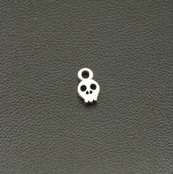 100 pcs 5x8mm  Metal Alloy Silver Color Mini Skull Charm Jewelry Charms Pendant fit Jewelry Making  A889