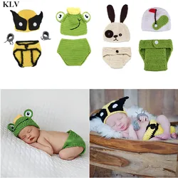 Cute Crochet Knitted Puppy Costume Baby Boys Girls Studio Photo Shooting Background Clothing Newborn Photography Props Clothes