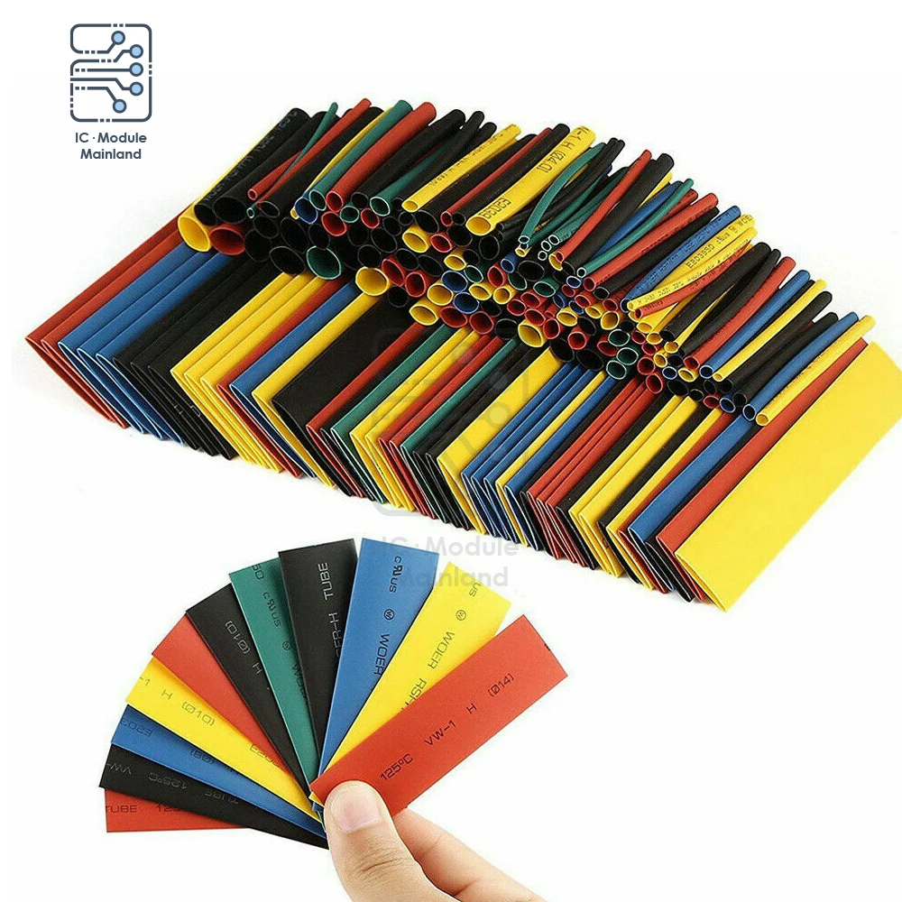 164pcs 328pcs 2:1 Heat Shrink Tube Kit Shrinking Assorted Polyolefin Insulation Sleeving Wire Cable 8 Sizes