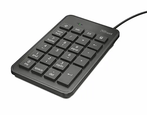 Trust Xalas-USB numeric keyboard, black Color elegant ultrathin numeric keypad for easy entry of numeric data on any laptop with Windows