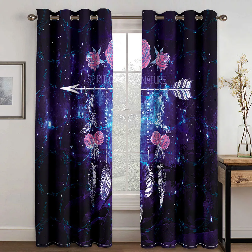 

Blackout Curtains for Bedroom Dream Catcher Darkening Window Curtains for Living Room Thermal Insulated Drapes Decor カーテン