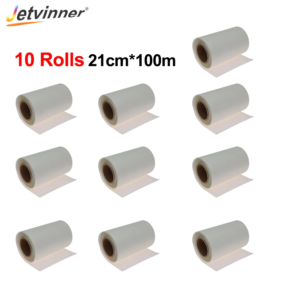 

Jetvinner 10 Rolls 21cm*100m Roll PET Transfer Film For Epson L805 A4 DTF Printer Laminator For Direct Transfer Film For T-shirt