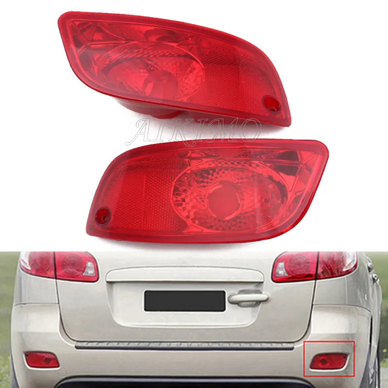 Car Tail Light Turn Signal Housing Rear Bumper Reflector Red Fog Lights for Hyundai Santa Fe (CM) 2007-2009 Pre-facelift