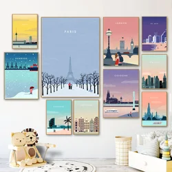 Paris Bangkok London Hamburg Barcelona Wall Art Canvas Painting Nordic Posters And Prints Pictures For Living Room Home Decor