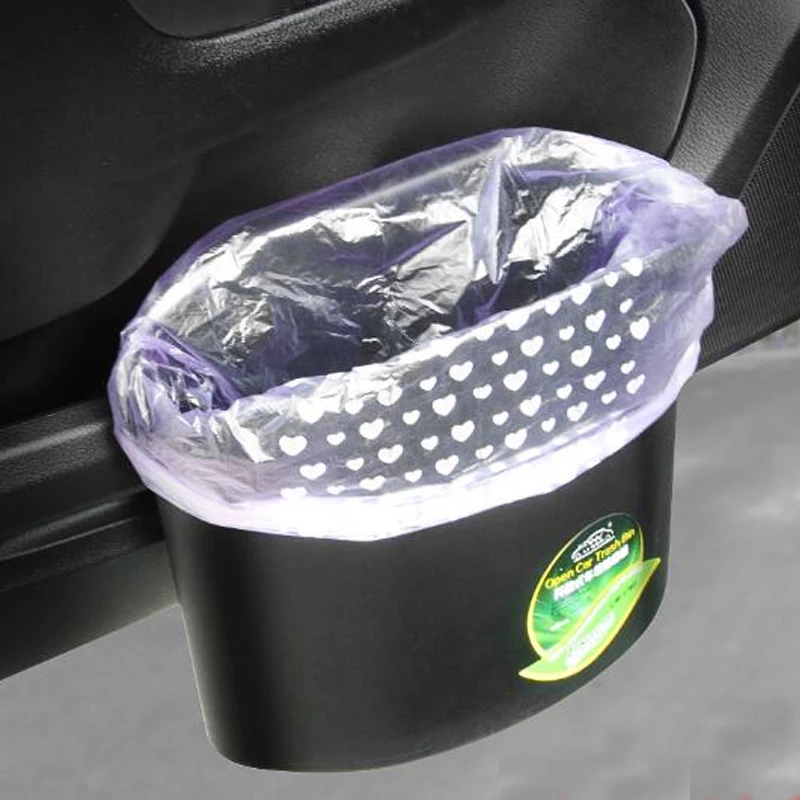 Car Trash Can Organizer Garbage Holder Automobiles Storage Bag Accessories Auto Door Seat Back Visor Trash Bin Paper Dustbin