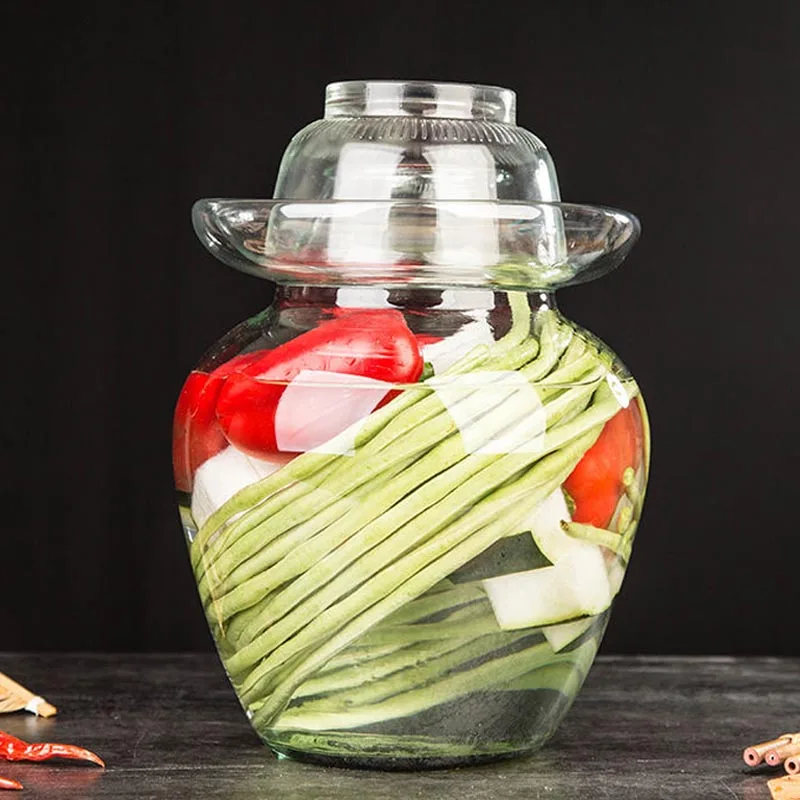 

2.5L Japanese Korean Glass Pickle Jars Chinese Traditional Vegetables Fermentation Tank Household Kimchi Jar Pickling Container