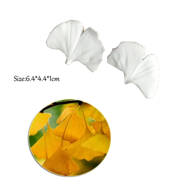 DIY Ginkgo Leaf Jewelry Storage Dish Silicone Mold for Handmade Gift Concrete Resin Clay Sugarcraft Fondant Mould M2161